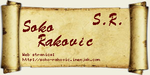 Soko Raković vizit kartica